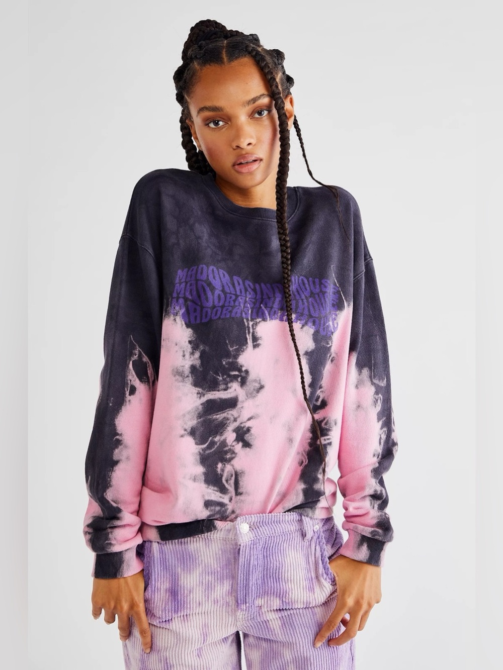 Free People x OneTeaspoon MIDH Tie Dye Graphic Sweatshirt Pullover Small